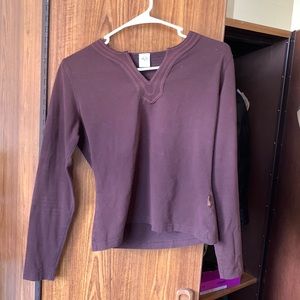 Prana Brown Long Sleeve with V-neckline